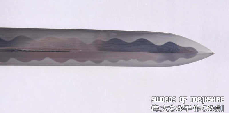 Hand Forged Folded Steel Double Edge Blade Samurai Sword Jinsokuna Toppu Katana
