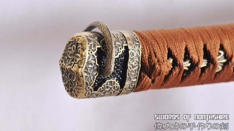 Hand Forged High Quality Folded Damascus Steel Japanese Samurai Tachi Sword