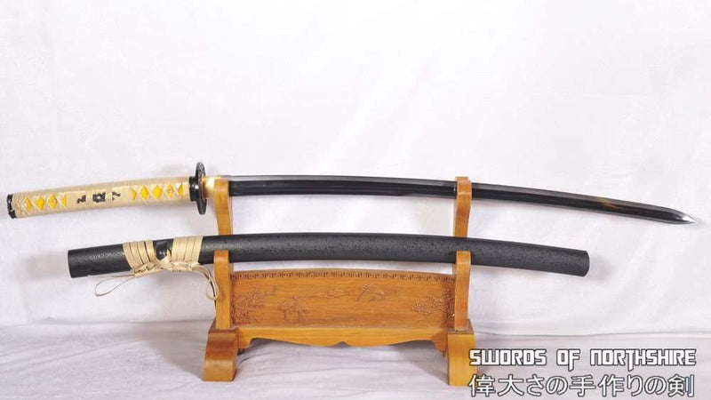 Hand Forged 1095 High Carbon Black Steel Double-Edged Katana Samurai Sword