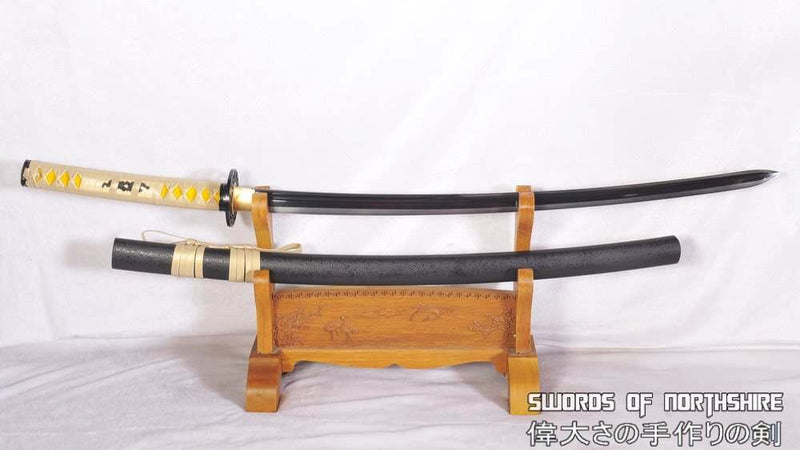 Hand Forged 1095 High Carbon Black Steel Double-Edged Katana Samurai Sword