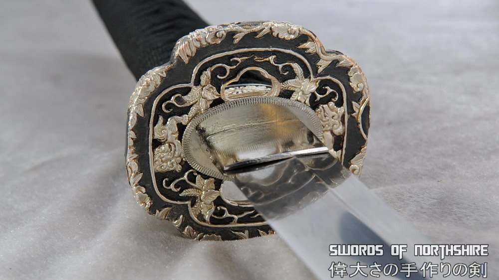 Hand Forged Gyaku-Kobuse Clay Tempered Copper + Silver Tsuba