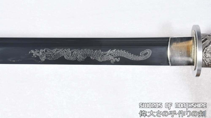 Hand Forged Ninjato Black Folded Steel Samurai Chokuto Ninja Sword