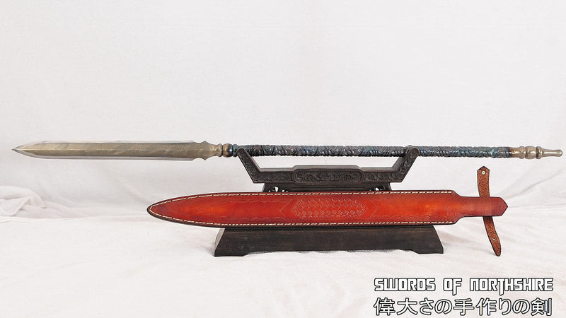 S?jutsu Hoko Yari Straight Japanese Spear Folded Steel Blade 39" Pole Arm Qiang