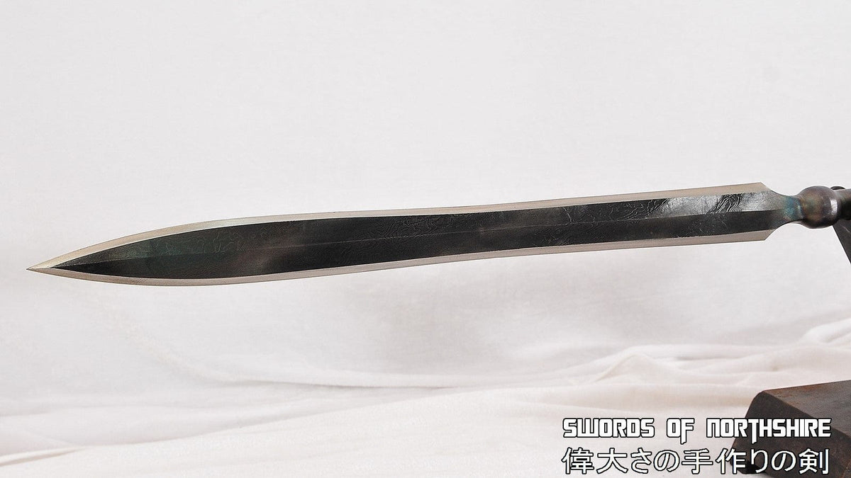S?jutsu Hoko Yari Straight Japanese Spear Black Folded Steel Blade 39 ...