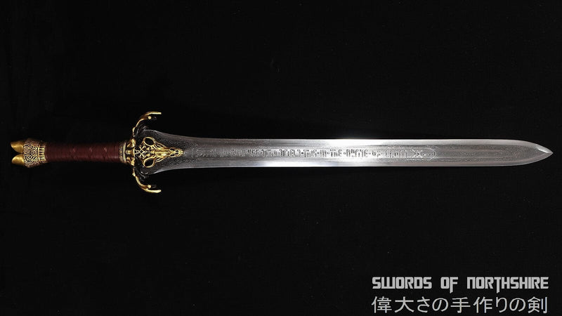 Hand Forged Folded High Carbon Steel Fully Functional Conan the Destroyer Father's Sword
