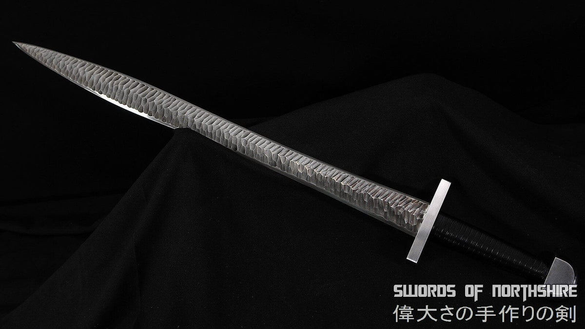 Hand Forged Medieval European Viking Sword 1095 Folded Steel Blade w/ Hammer Marks