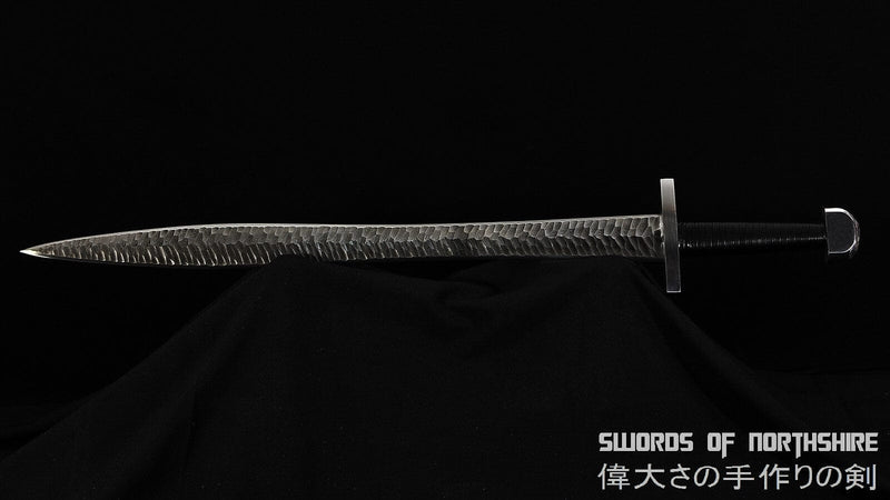 Hand Forged Medieval European Viking Sword 1095 Folded Steel Blade w/ Hammer Marks