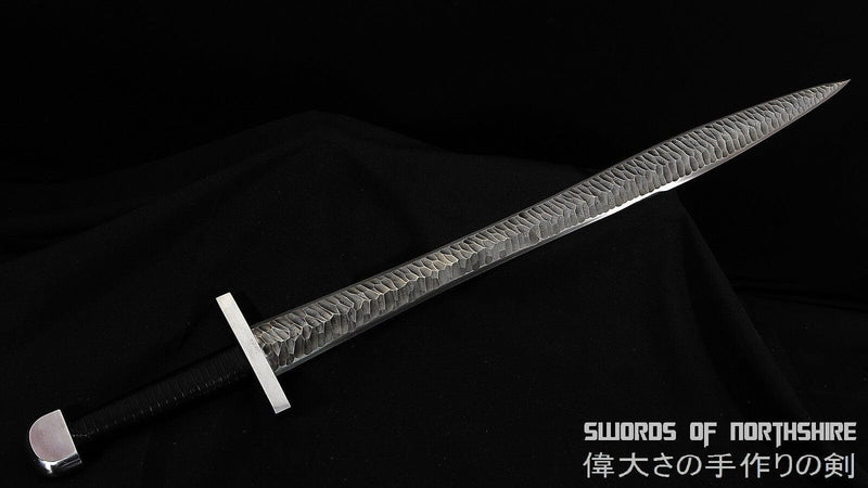 Hand Forged Medieval European Viking Sword 1095 Folded Steel Blade w/ Hammer Marks