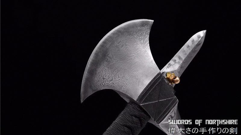 Hand Forged Folded Steel Leather Battle Ready Axe