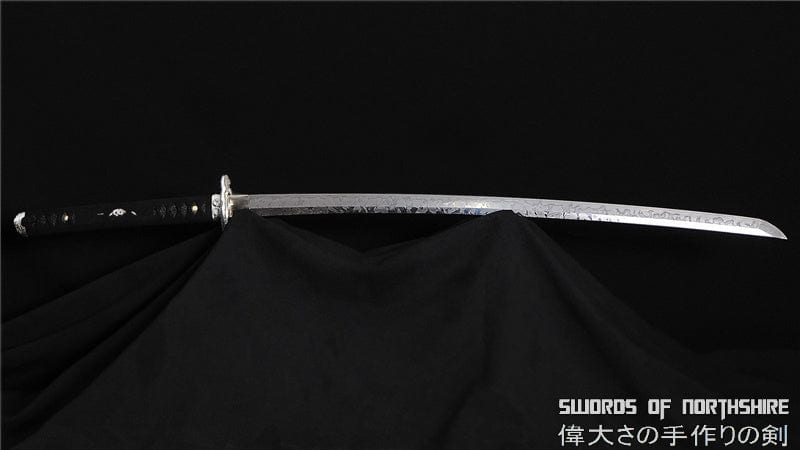 1095 High Carbon Steel Snake Japanese Hitatsura Hamon Battle Ready Katana Sword