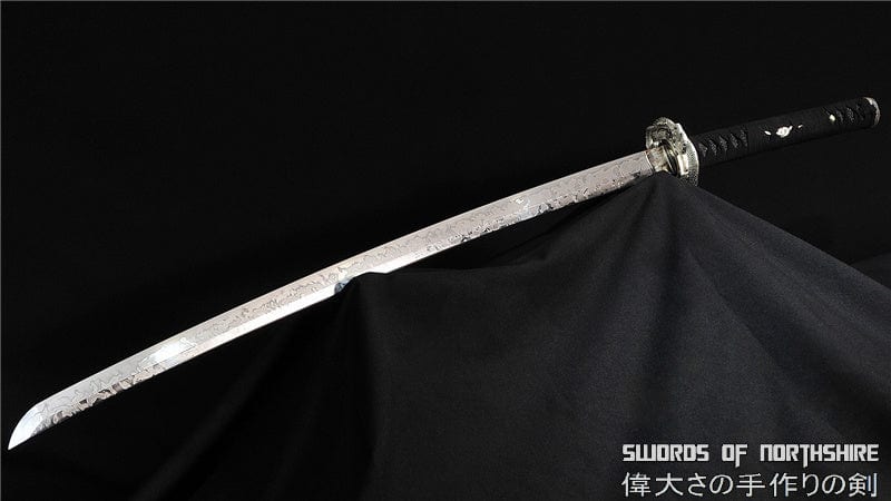 1095 High Carbon Steel Snake Japanese Hitatsura Hamon Battle Ready Katana Sword