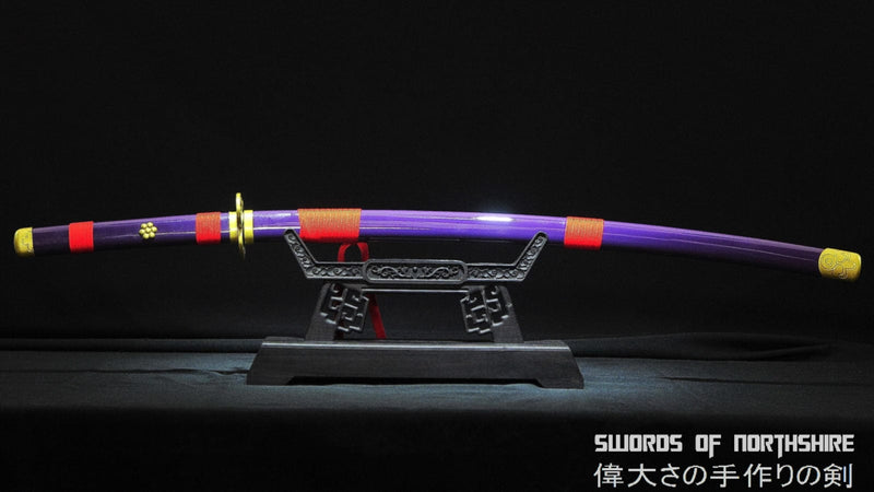 One Piece - Roronoa Zoro's Purple Enma Wood Sword Katana - Edge Import