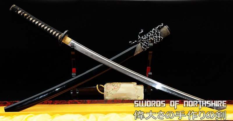 1095 High Carbon Steel Clay Tempered Katana with Rayskin Wrapped Saya