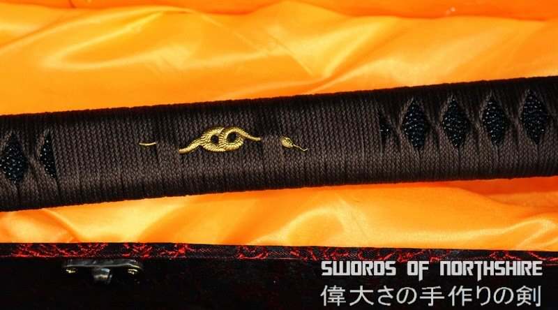 Hand Forged Red Folded Steel Serpent Katana Samurai Sword