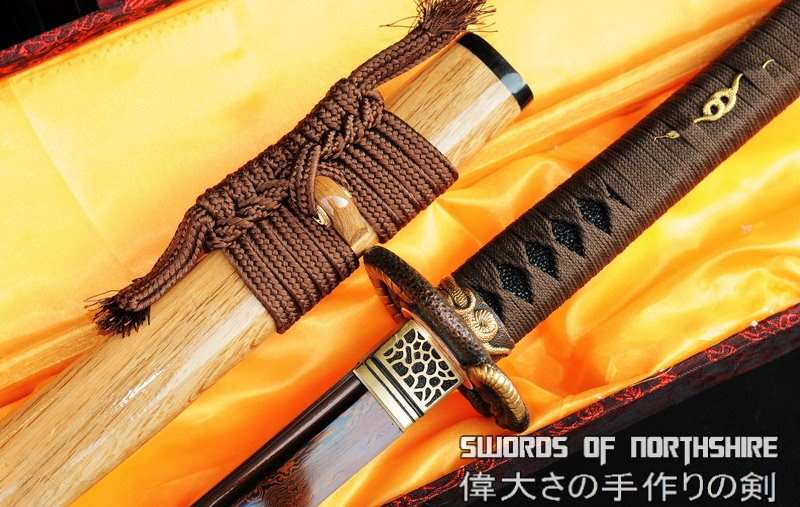Hand Red Folded Steel Serpent Katana Samurai Sword