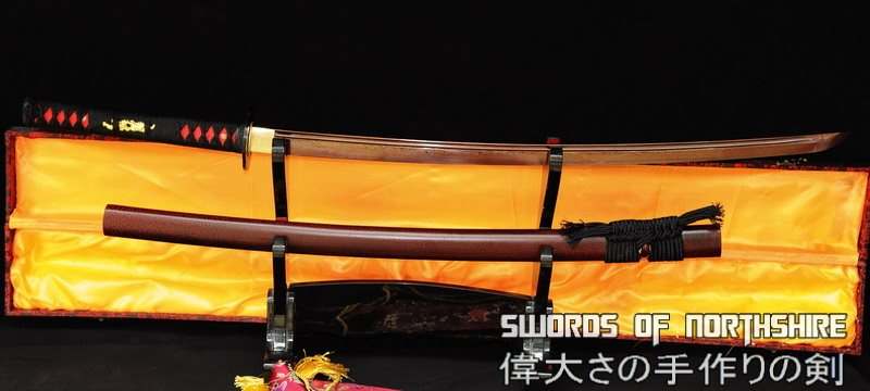 Hand Forged Red Folded Steel Samurai Sword Custom Katana