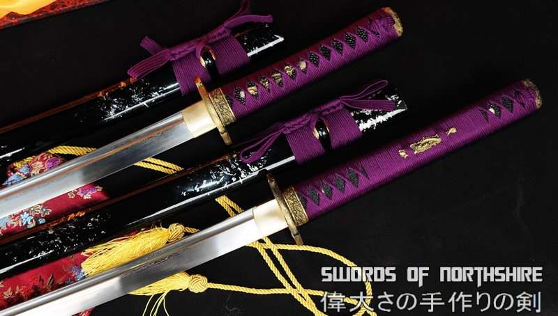 Hand Forged Folded Steel Katana & Wakizashi Samurai Sword Set