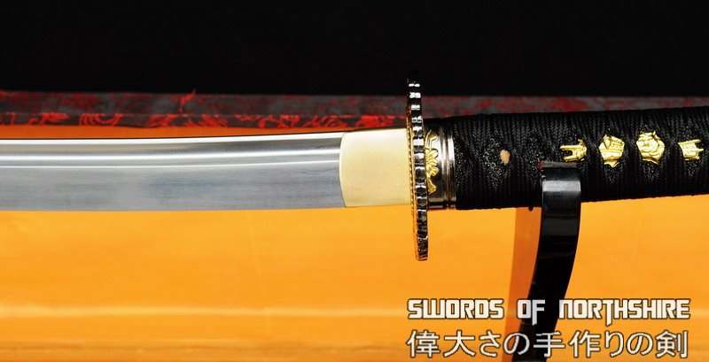 Hand Forged Folded Steel Blade Samurai Sword Golden Crane Katana