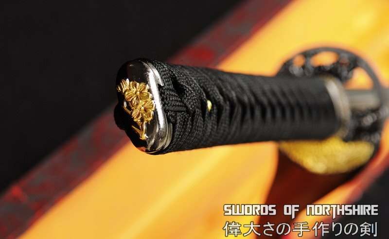 Hand Forged Folded Steel Blade Samurai Sword Golden Crane Katana