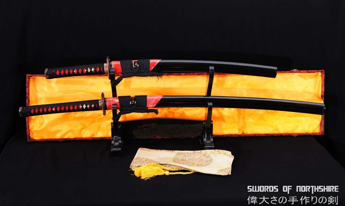 1095 High Carbon Steel Clay Tempered Samurai Sword Daisho Set Katana & Wakizashi