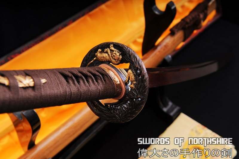 Hand Forged Red Folded Steel Tiger Katana Samurai Sword