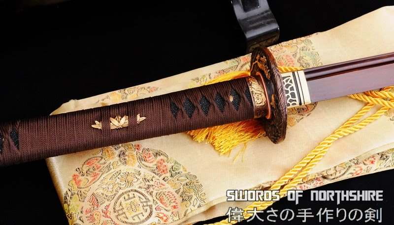 Hand Forged Red Folded Steel Tiger Katana Samurai Sword
