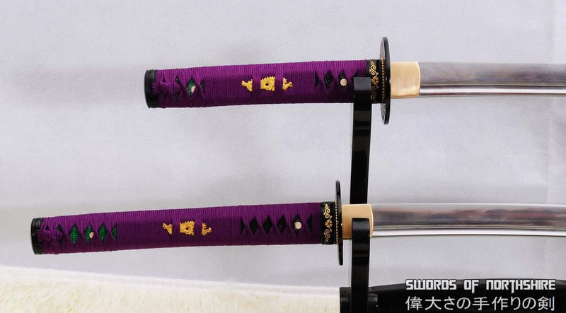 Hand Forged Folded Steel Katana & Wakizashi Japanese Samurai Sword Set