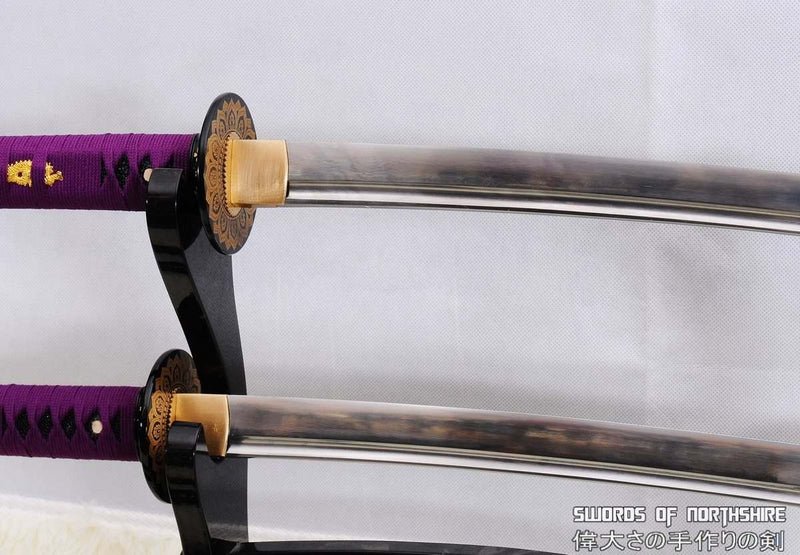 Hand Forged Folded Steel Katana & Wakizashi Japanese Samurai Sword Set