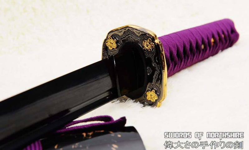 Hand Forged 1060 High Carbon Steel Black Blade Wakizashi Samurai Sword