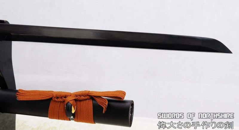 Hand Forged Black Folded Steel Damascus Ninjato Custom Ninja Sword