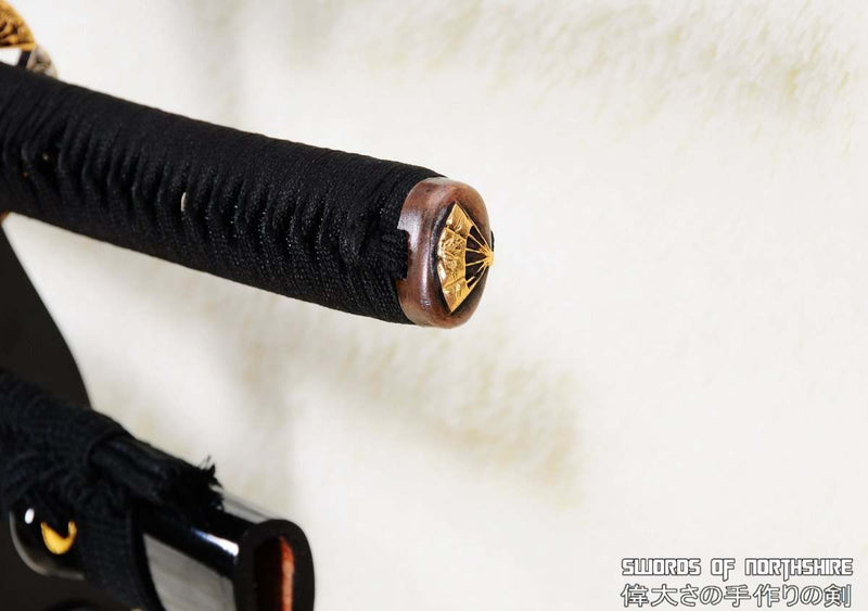 1095 High Carbon Steel Clay Tempered Samurai Katana Sword with Hand Carved Saya