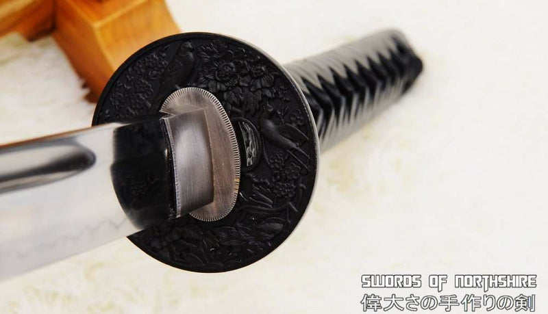 Clay Tempered 1095 High Carbon Steel All Black Samurai Katana Sword