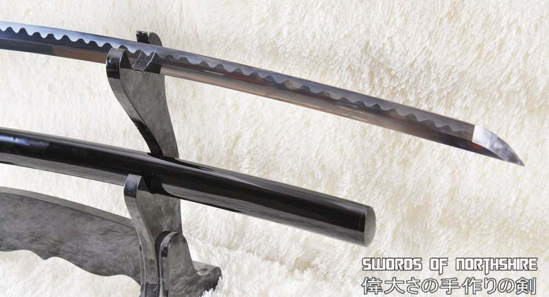 Hand Forged 1095 High Carbon Steel Samurai Katana Sword w/ Rayskin Wrapped Saya