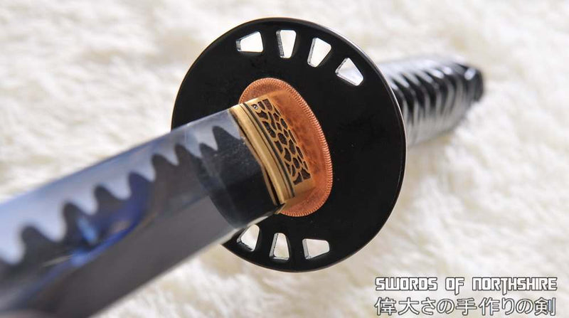 Hand Forged 1095 High Carbon Steel Samurai Katana Sword w/ Rayskin Wrapped Saya