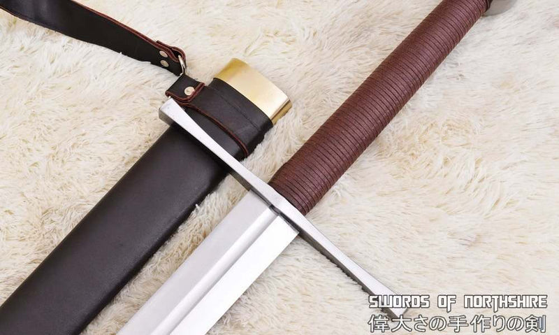 Hand Forged 1095 High Carbon Steel Fully Functional Straight European Templar Broad-Sword