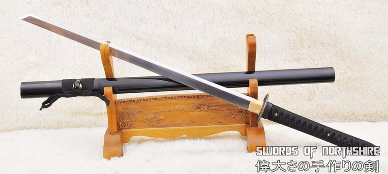 Hand Forged Tang Dao 1060 High Carbon Steel Straight Blade Katana Sword