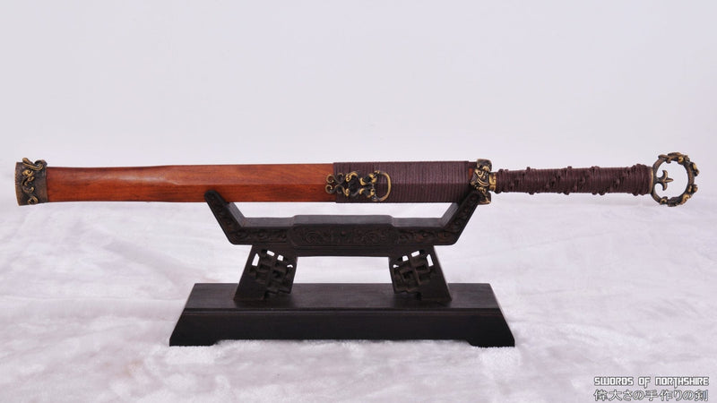 Hand Forged Folded Steel Chinese Martial Arts Huan Shou Jian / Dao Hybrid Tai Chi Sword