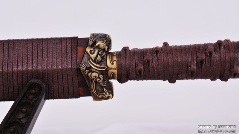 Hand Forged Folded Steel Chinese Martial Arts Huan Shou Jian / Dao Hybrid Tai Chi Sword
