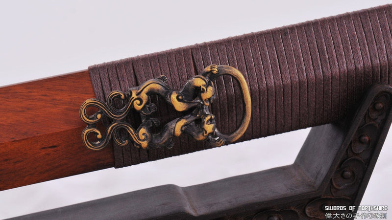 Hand Forged Folded Steel Chinese Martial Arts Huan Shou Jian / Dao Hybrid Tai Chi Sword