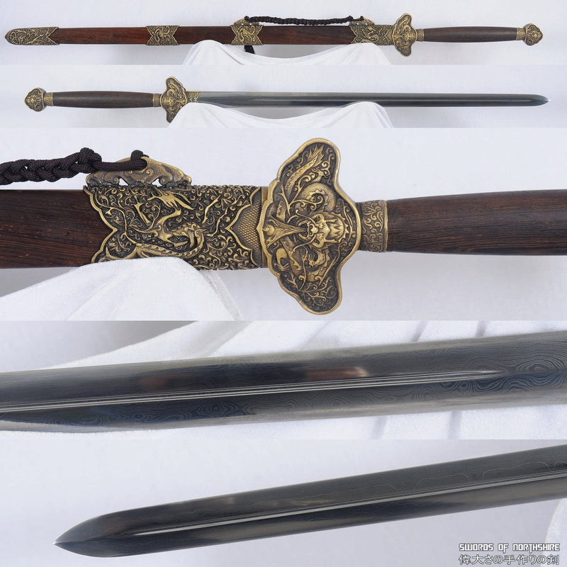 Hand Forged Folded Steel Blade Han Jian Wushu Chinese Martial Arts Kung Fu Tai Chi Sword