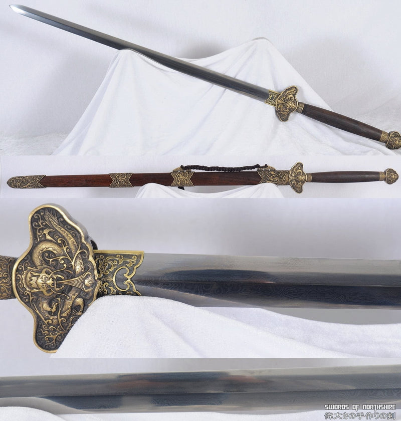Hand Forged Folded Steel Blade Han Jian Kung Fu Chinese Martial Arts Wushu Tai Chi Sword