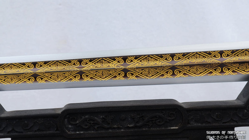Folded Steel Etched Blade Han Jian Kung Fu Wushu Chinese Martial Arts Tai Chi Sword