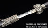 Silver Plated Flora Damascus Steel Blade Jian Kung Fu Chinese Martial Arts Wushu Tai Chi Sword