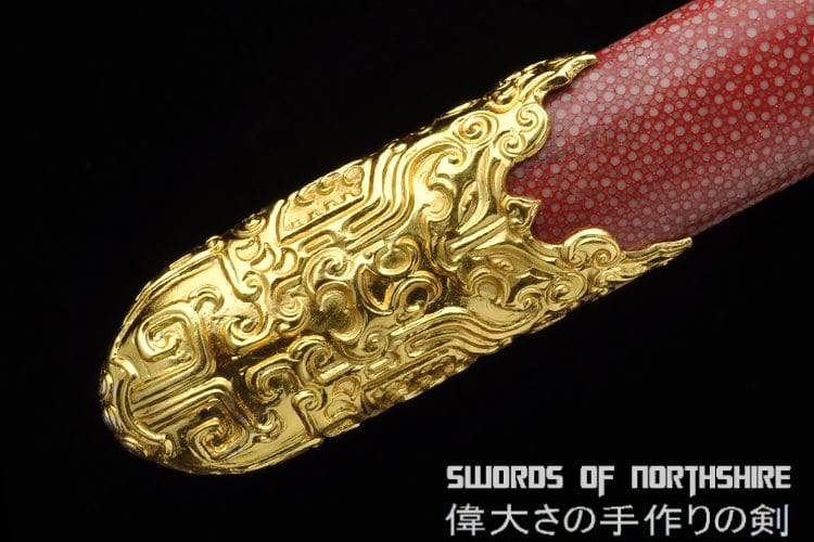 Kangxi Royal Jian Pattern Steel Blade Full Rayskin Wrap Scabbard