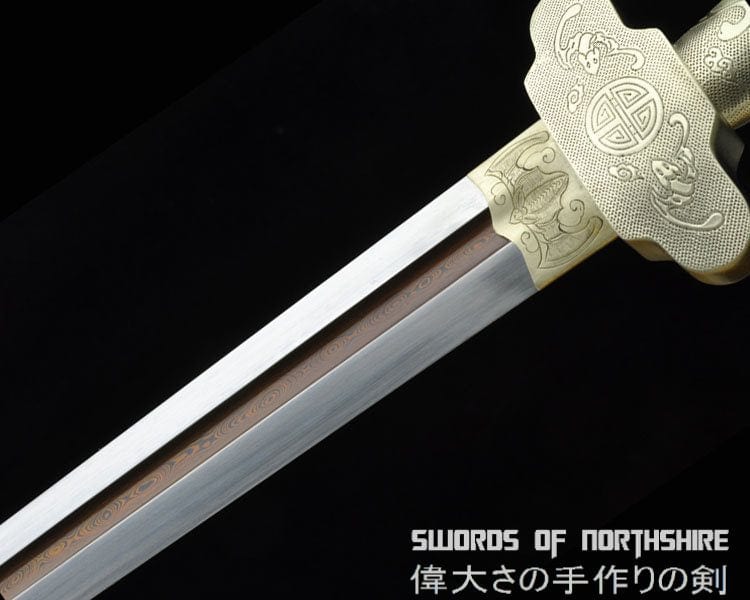 White Copper Fittings Damascus Steel Blade Kung Fu Chinese Martial Arts Wushu Tai Chi Jian
