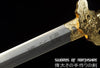 Peony Gold Plated Jian Damascus Steel Blade Kung Fu Chinese Martial Arts Tai Chi Sword