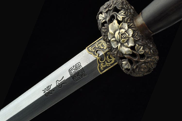 King of Flowers Jian Damascus Steel Blade Kung Fu Chinese Martial Arts Wushu Tai Chi Sword