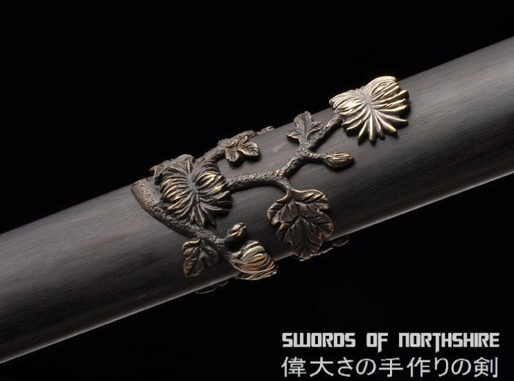 Four Gentlemen Jian Pattern Steel Blade Plum Orchid Bamboo