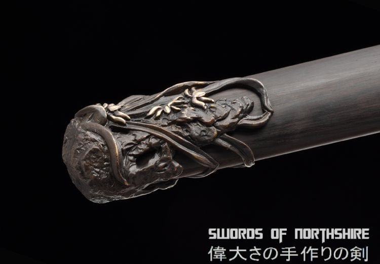Four Gentlemen Jian Pattern Steel Blade Plum Orchid Bamboo