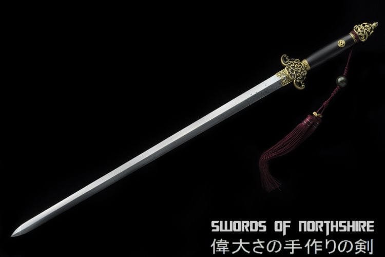 Yggdrasil Jian Folded Damascus Steel Blade Kung Fu Chinese Martial Arts Wushu Tai Chi Sword
